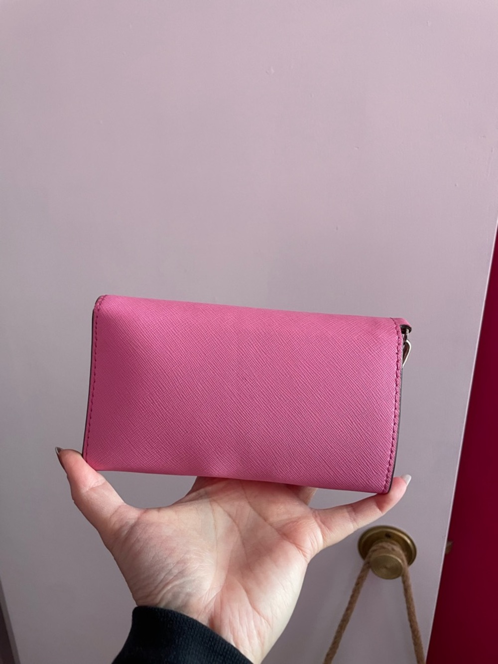 kate spade hot pink Saffiano leather wallet wristlet - Picture 2 of 5